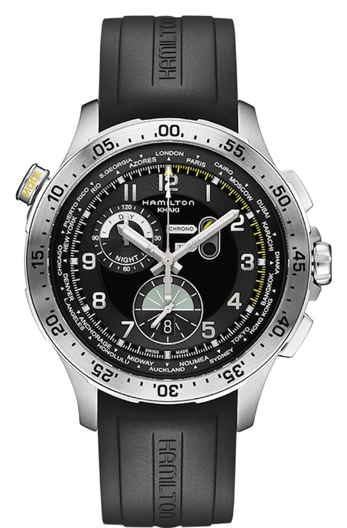 国内正規品ハミルトン カーキ アビエーション ワールドタイマークロノ H76714335